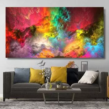 Абстрактные красочные плакаты с облаками, настенная живопись на холсте, цветная текстура, пейзажные фотографии для гостиной, домашний декор, Cuadros 20cm40cm NoFrame