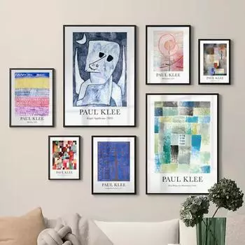 Абстрактные красочные постеры и принты Paul Klee, винтажная эклектичная галерея, настенная живопись на холсте, современная гостиная, домашний декор A4 21X30cm No Framed