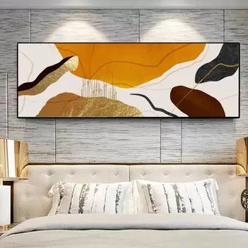 Абстрактные красочные золотые блоки акварельные горы холст картины постеры и принты настенные художественные фотографии домашний декор без рамки 20*40cm