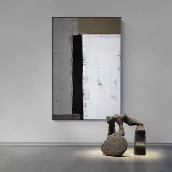 Абстрактные креативные картины на холсте серого цвета, постеры и принты, художественные настенные панно в минималистском стиле для гостиной, спальни, прохода 21*30cm