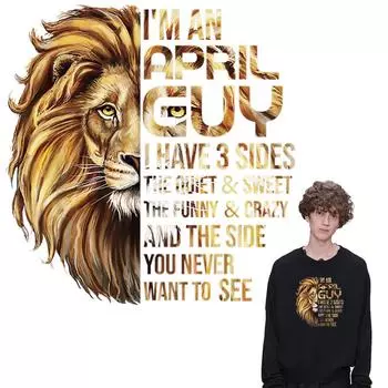 Абстрактные львы, железная нашивка, новый дизайн, термотрансферная нашивка «сделай сам», горячая слеза, железный животный узор