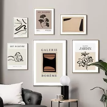 Абстрактные линии птица девушка цветок Пикассо французские постеры и принты настенная живопись на холсте для гостиной декоративные картины A4 21X30cm No Framed