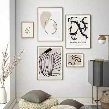 Абстрактные линии София Линд Истен Сонет постеры холст картина настенная живопись печать картина для гостиной интерьер украшения дома без рамки 21*30cm