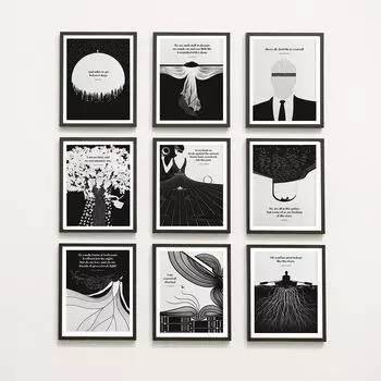 Абстрактные литературные принты, настенное искусство, картина для гостиной, холст, плакаты на скандинавскую тему и принты, настенные панно для декора гостиной 21x30cm No Framed