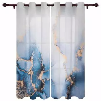 Абстрактные модернистские шторы с мраморным узором для гостиной, современный домашний декор, кухонные шторы, оконные шторы для спальни W135 x H60cm
