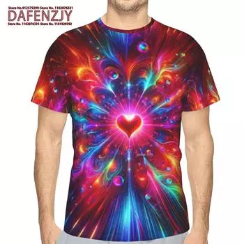 Абстрактные модные геометрические 3D-принтованные футболки с принтом, мужские летние футболки с коротким рукавом, графика, мужская одежда S красный