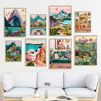 Абстрактные новозеландские синие бассейны, озеро Текапо, дорожный постер, холст, картина, природный пейзаж, настенные художественные фотографии для домашнего декора комнаты 21x30cm No Frame