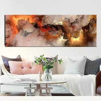 Абстрактные пейзажи Огонь Облако Холст Картина Плакаты и принты Настенные художественные фотографии Куадрос Гостиная Домашний декор Без рамки 20*40cm