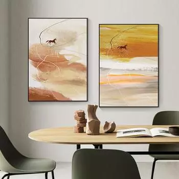 Абстрактные пейзажные постеры и принты с облаками, лошадью, холстом, художественными фотографиями, украшения, скандинавские настенные художественные картины для гостиной, дома 21*30cm