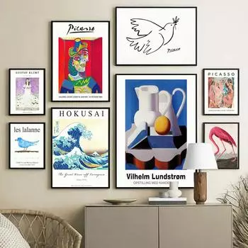 Абстрактные Пикассо Матисс Ван Гог Япония настенные художественные принты холст живопись эклектичный плакат на скандинавскую тему настенные панно Декор в гостиную A4 21X30cm No Framed
