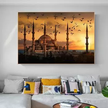 Абстрактные постеры и принты для гостиной, архитектура замка, холст, картина на стене, в стиле лофт, безрамная картина для домашнего декора 21*30cm