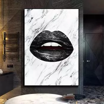Абстрактные Постеры и принты в стиле поп-арт с изображением губ, картины на холсте, настенные художественные картины для гостиной, украшения дома, Cuadros 21x30cm No Framed