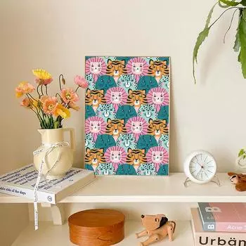 Абстрактные постеры с животными, принты, красный, розовый, зеленый, тигр, леопард, лев, холст, картина, настенная художественная картина, скандинавское украшение для дома 21cm30cm NoFrame