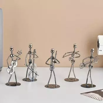 Абстрактные ретро металлические музыкальные часы современный домашний декор железные люди модель настольные часы простые аксессуары для записи времени подарок