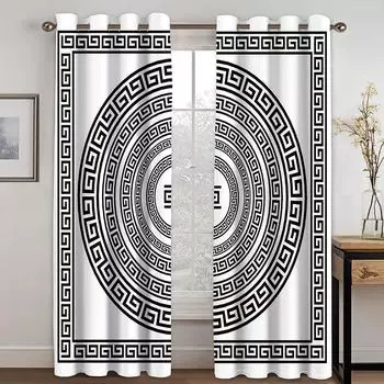 Абстрактные Роскошные Простые Бохо Богемные Дешевые Шторы Для Окна Гостиной 2 Части Детская Спальня Детская Ванная Комната HomeDecor Крючки W50 X H130(CM)X2&Hook