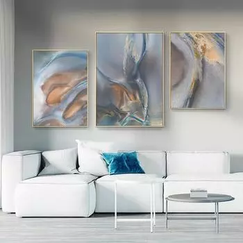 Абстрактные серые настенные картины в скандинавском стиле, холст, печать плакатов, современные настенные картины для гостиной, скандинавский домашний декор 21cm30cm NoFrame