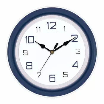 Абстрактные синие аналоговые офисные часы из кварцевого стекла (214x44x215 мм)