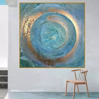 Абстрактные синие холсты на холсте, скандинавские картины на холсте, постеры и принты, Cuadros, настенные художественные фотографии, домашний декор, подвесные HD-принтеры 20x20cm Unframed