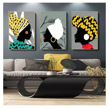 Абстрактные скандинавские постеры и принты для девочек в национальном стиле, настенные панно для гостиной, салона, клуба, настенная живопись на холсте, Африка 21cm30cm NoFrame