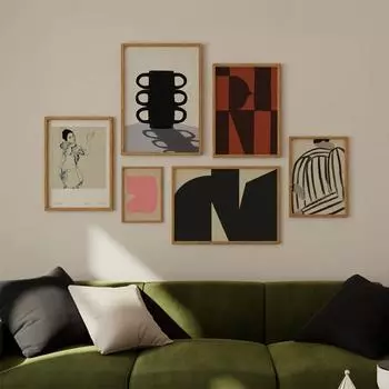 Абстрактные скандинавские постеры, линии, геометрические вазы, орнаменты, женщина и печать, настенное искусство, холст, картины, настенные картины, декор гостиной 21x30cm No Framed