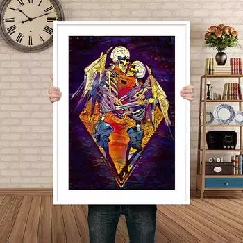 Абстрактные Скелеты Пары Красочные Печать Плакатов Для Гостиной Домашний Декор Скандинавская Готика Любители Черепа Холст Картины Стены Искусства Без Рамки 21*30cm