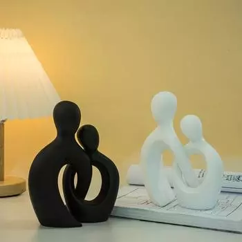 Абстрактные скульптуры влюбленных Гостиная Тумба под телевизор Современное искусство Популярные фигурки пар из смолы Украшения Подарок на годовщину свадьбы