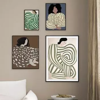 Абстрактные София Линд, линия тела, современные постеры, холст, живопись, настенная живопись, печать, фотографии, интерьер гостиной, украшение для дома 21x30cm No Frame