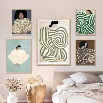 Абстрактные София Линд, линия тела, современные постеры, картина на холсте, настенная художественная печать, фотографии, интерьер гостиной, украшение дома 21x30cm No Framed