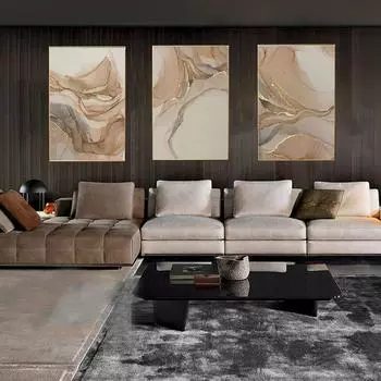 Абстрактные современные бежевые, золотые, розовые, коричневые, спиртовые чернила, жидкие художественные текстуры, печать на холсте, настенные картины для декора гостиной 21X30cm No Frame