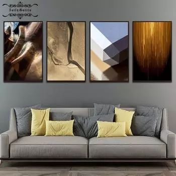 Абстрактные современные модные геометрические узоры плакат сдержанные роскошные настенные художественные картины для гостиной, домашнего офиса, декор Cuadros 21*30cm