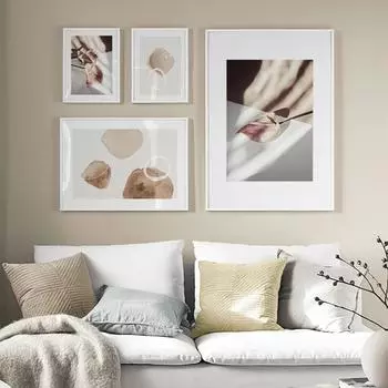 Абстрактные современные растения лист холст живопись минимализм геометрия искусство скандинавские постеры и принты настенная картина для декора гостиной 21cm30cm NoFrame