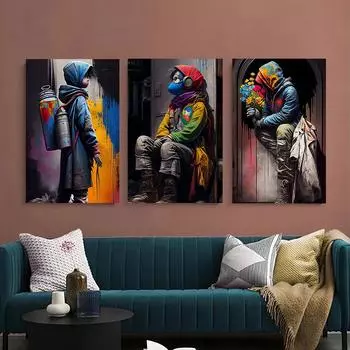 Абстрактные уличные граффити-арт-постеры и принты, картины на холсте, настенные художественные картины для гостиной, домашний декор Cuadros 21x30cm No Framed