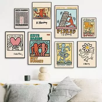 Абстрактные винтажные фигурки, выставка, модное искусство, холст, живопись, постеры и принты, настенные панно, украшение для кафе, дома, комнаты 21cm30cm NoFrame