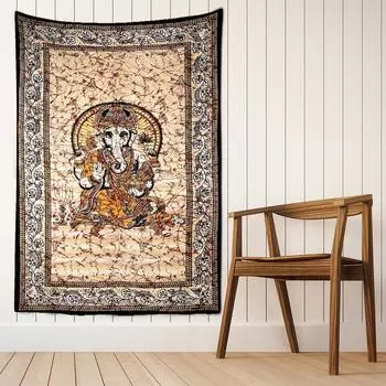 Абстрактные винтажные гобелены со слонами, настенные психоделические мистические эстетичные гобелены для комнаты, хиппи, тапиз, домашний декор 95x70cm