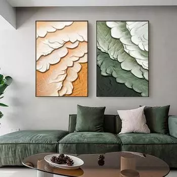 Абстрактные волновые текстуры настенные постеры печать зеленый оранжевый декоративный холст искусство живопись современная гостиная украшение дома картины 21*30cm
