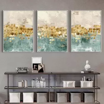 Абстрактные золотые монеты плакат холст картина скандинавский домашний декор модная настенная живопись печать картина для гостиной украшение куадрос 21cm30cm NoFrame