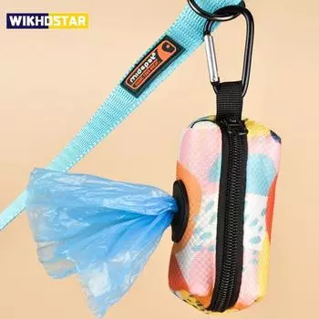 Абстрактный дизайнерский принт, милый дизайн, держатель для мешков для какашек домашних животных, без мешка для какашек и поводков, можно прикрепить к любым поводкам для собак A