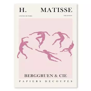 Абстрактный Матисс Цветной Принт Холст Живопись Яёи Кусама Гостиная Прихожая Настенное Искусство Розовый и Голубой Постер Домашнее Украшение 21cm30cm NoFrame