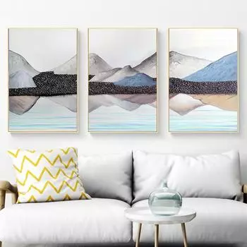 Абстрактный пейзажный плакат для украшения дома, трафаретная печать, скандинавский стиль, картина маслом, печатный пейзаж, гостиная, спальня, настенный плакат 21cm30cm NoFrame