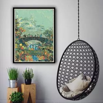 Абстрактный постер фильма «Путешествие по миру Земли» Пейзаж Картина маслом Эстамп 21cm30cm NoFrame