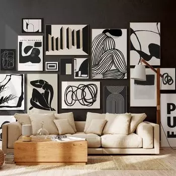 Абстрактный постер в полоску для девушки, обнаженной женщины, геометрические линии, графический настенный художественный принт, холст, живопись, настенные панно, декор для гостиной A4 21X30cm No Framed