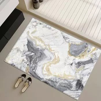 Абстрактный принт коврик для ванной фланелевый мягкий супервпитывающий коврик для туалета нескользящий придверный коврик маленький ковер 40x60cm