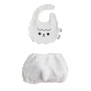 Abu Bib Bloomers Soft to the Comes with a Baby Animal Face Baby Baby Machine Washable [aboo] & Set, Bib, Long-lasting, Skin, Tail, Clothes, Setup,
