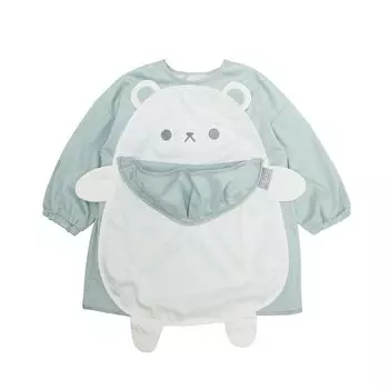 Abu Длинный рукав Еда Polar Baby Water с мягким коленом шеи Легко для ребенка Идти Для выхода [aboo] Фартук, Медведь, Еда, Репеллент, Карман, Ткань,