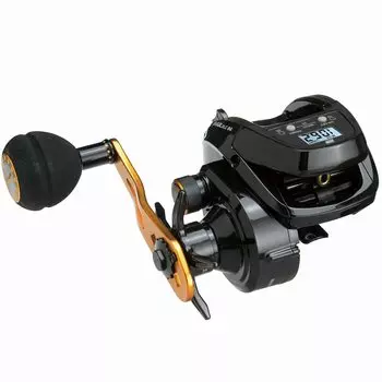 AbuGarcia MAX DLC BG с большим экраном, цифровым счетчиком строк, правосторонней глубокой канавкой, модель с электроприводом синий