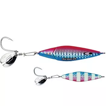 AbuGarcia Skid Blade 40g Blue Pink Zebra Metal Jig Shore Jigging Spanish Mackerel Casting SSSKDBL40G-BPKZ