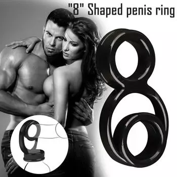 Aby Пара Lover Сексуальные игры Двойное кольцо Мужчины Мужское Мягкое силиконовое кольцо с задержкой времени