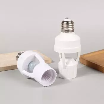 Ac100-240V E27 гнездо преобразователя с PIR датчиком движения ампула светодиодная лампа E27 цоколь интеллектуальный переключатель лампочка патрон лампы 1
