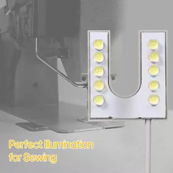 AC110-250V 2W 10LEDs U-образная лампа для швейной машины с фиксированным основанием для работы по дому EU Plug