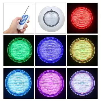AC12V 45W Светодиодные RGB светильники для бассейна 7 изменяющих цвет подводных ламп IP68 Водонепроницаемый светильник для бассейна белый